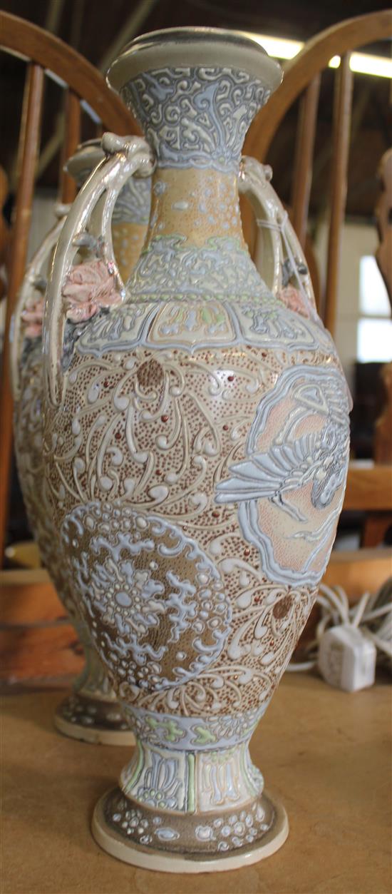 Pair Satsuma vases